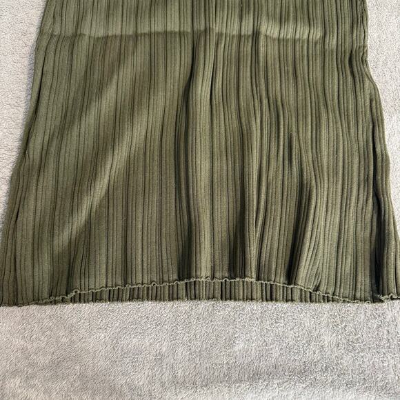 Wayf Alexi Long Sleeve Ribbed Midi Dress, Olive Green, XL - Picture 5 of 7